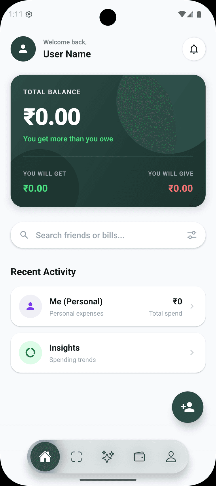 Qurbill App Interface Mockup